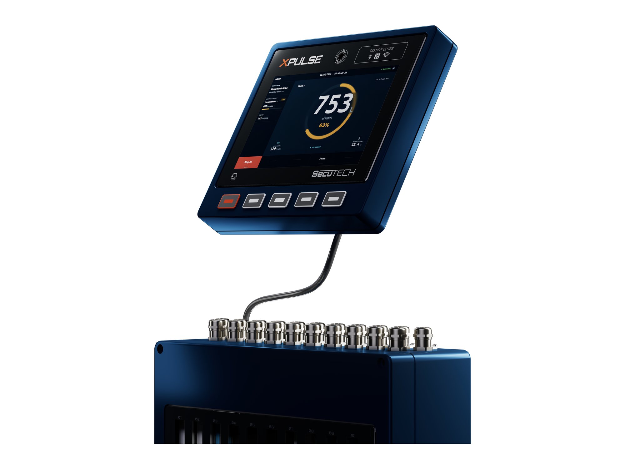 Core Unit: 10.1-inch display, five RGB-lit keys, link to the XPANSION Unit
